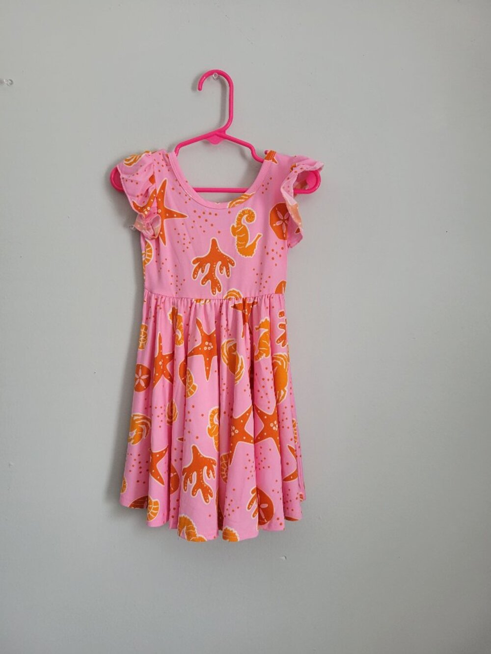 Dot Dot Smile Dress Girl's 2T Toddler Pink Ocean Animals Empire Waist NWT
